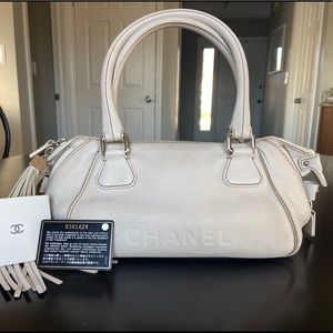 Chanel Bowler Lax Tassel Handbag - Ivory